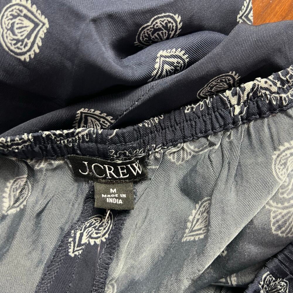 J. Crew Women's Jules Classic-Fit Pants In Bandana Print Navy Blue Size 8 NWT - Picture 10 of 12